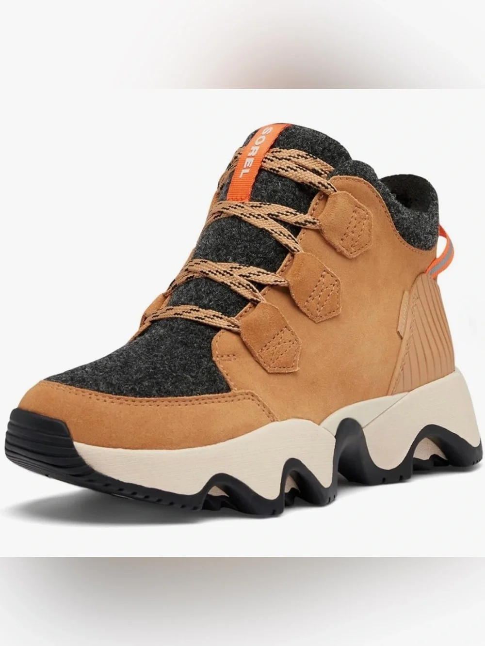 Sorel Tan and Charcoal Lace-Up Winter Hiking Boot